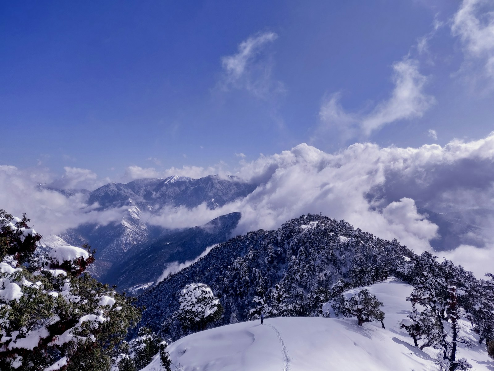 snow covered mountain under blue sky during daytime